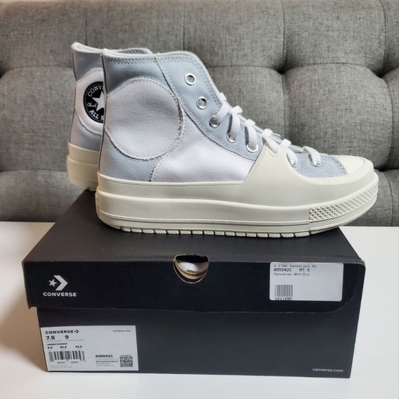 BNIB Converse Chuck Taylor All Star Construct Platform - Ghosted - Picture 10 of 12